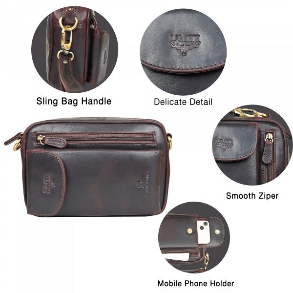 Leder Handgelenktasche für Unisex aus Rindleder 23- (147A) Herrentasche echtes Leder Tasche Bag Neu